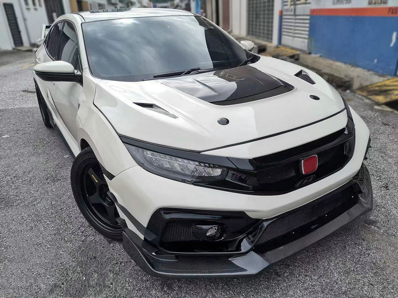 Honda Civic Type-R FK8 2017 2018 2019 2020 2021 with Aftermarket Parts - VRS2 Style Front bumper FRP from EPR USA