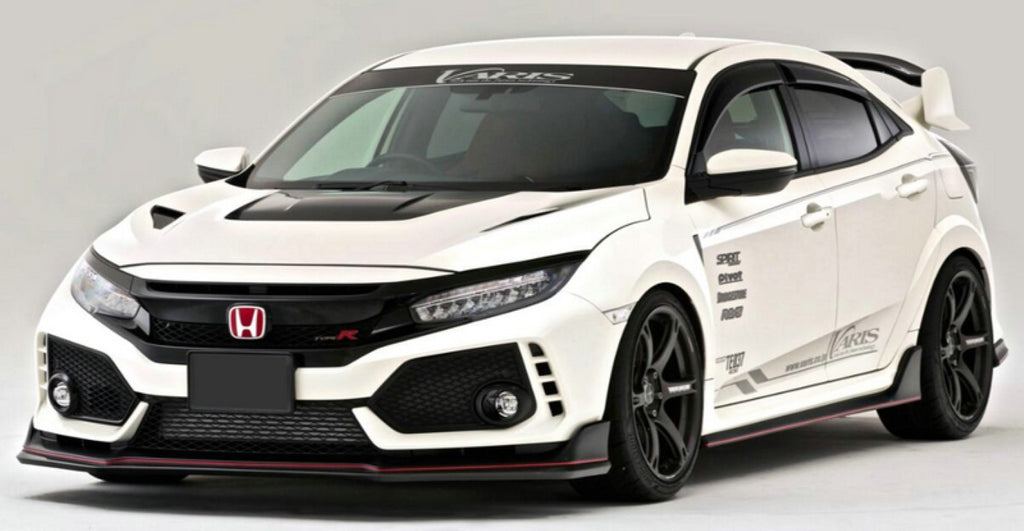 Honda Civic Type-R FK8 2017 2018 2019 2020 2021 with Aftermarket Parts - VRS Style Front Lip Carbon Fiber / FRP from EPR USA