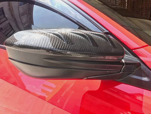 Honda Civic Type-R FK8 2017 2018 2019 2020 2021 with Aftermarket Parts - MUG Style Side mirror cover Pre-preg Carbon Fiber from EPR USA