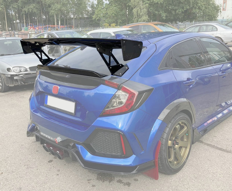 Honda Civic Type-R FK8 2017 2018 2019 2020 2021 with Aftermarket Parts - VTX5 Style Rear GT Spoiler Carbon Fiber / FRP from EPR USA