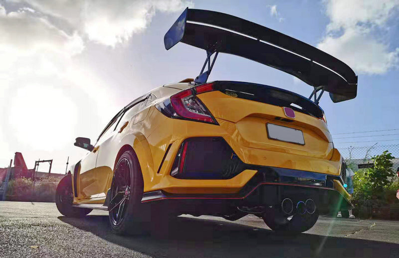 Honda Civic Type-R FK8 2017 2018 2019 2020 2021 with Aftermarket Parts - VTX5 Style Rear GT Spoiler Carbon Fiber / FRP from EPR USA