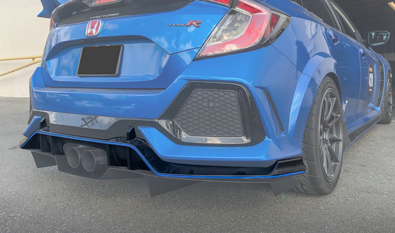 Honda Civic Type-R FK8 2017 2018 2019 2020 2021 with Aftermarket Parts - Rear Lip Carbon Fiber / FRP from EPR USA