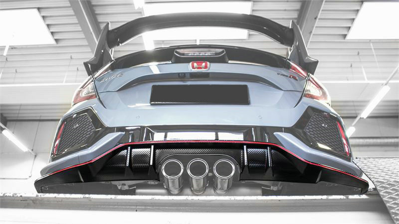 Honda Civic Type-R FK8 2017 2018 2019 2020 2021 with Aftermarket Parts - Rear Lip Carbon Fiber / FRP from EPR USA