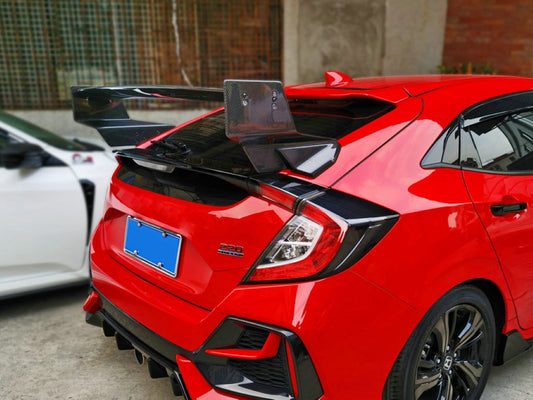 Honda Civic Type-R FK8 2017 2018 2019 2020 2021 with Aftermarket Parts - Type M Style Rear Spoiler Carbon Fiber / FRP from EPR USA