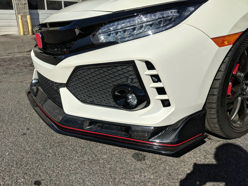 Honda Civic Type-R FK8 2017 2018 2019 2020 2021 with Aftermarket Parts - EV Style Front Lip Carbon Fiber / FRP from EPR USA