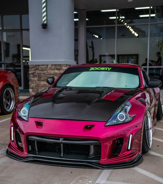 Nissan 370Z Sport Touring Base Fairlady Z Z34 Pre-Facelift 2009 2010 2011 &amp; 370Z Sport Touring Base Fairlady Z Z34 Facelift 2012 2013 2014 2015 2016 2017 2018 2019 2020 &amp; Nismo V1 2009 2010 2011 &amp; Nismo V2 2012 2013 2014 2015 2016 2017 2018 2019 2020 with Aftermarket Parts - VRSA2 Style Front Bumper &amp; Lip Carbon Fiber from EPR USA