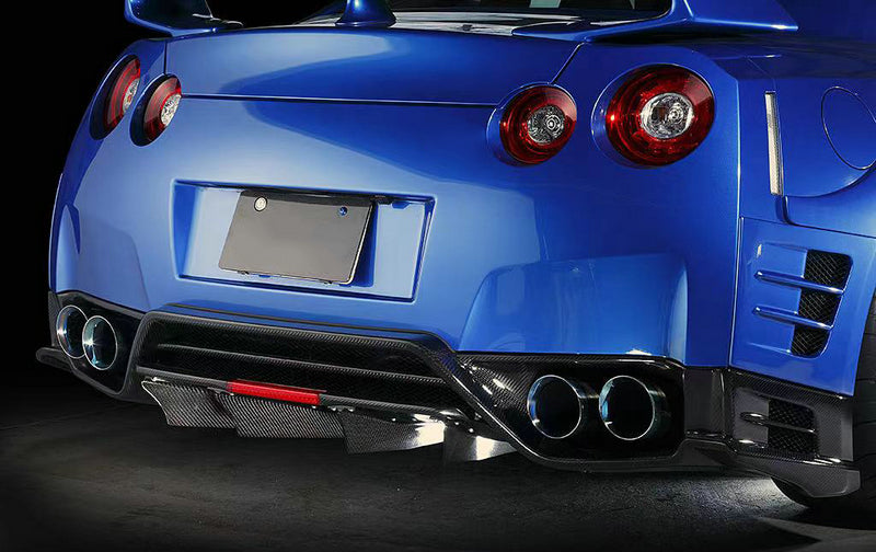 Nissan GTR R35 CBA DBA 2008 2009 2010 2011 2012 2013 2014 2015 2016 with Aftermarket Parts - TS Style Replacement Rear Under Bumper Carbon Fiber / FRP from EPR USA