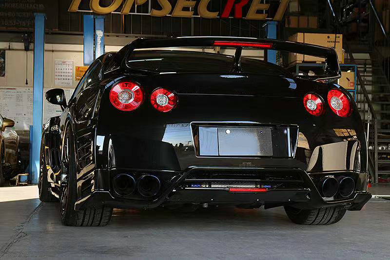 Nissan GTR R35 CBA DBA 2008 2009 2010 2011 2012 2013 2014 2015 2016 with Aftermarket Parts - TS Style Replacement Rear Under Bumper Carbon Fiber / FRP from EPR USA