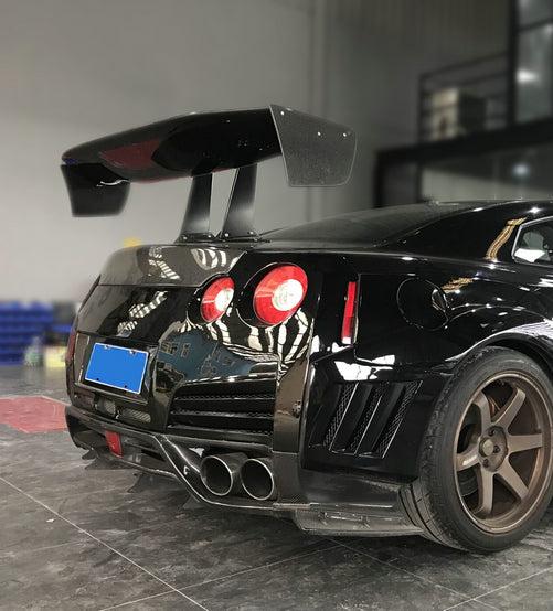 Nissan GTR R35 CBA DBA EBA 2008 2009 2010 2011 2012 2013 2014 2015 2016 2017 2018 2019 2020 2021 2022 2023 2024 with Aftermarket Parts - VTX Style Rear GT Spoiler Carbon Fiber / FRP from EPR USA