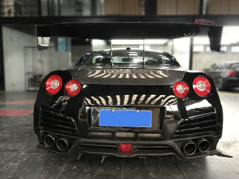 Nissan GTR R35 CBA DBA EBA 2008 2009 2010 2011 2012 2013 2014 2015 2016 2017 2018 2019 2020 2021 2022 2023 2024 with Aftermarket Parts - VTX Style Rear GT Spoiler Carbon Fiber / FRP from EPR USA