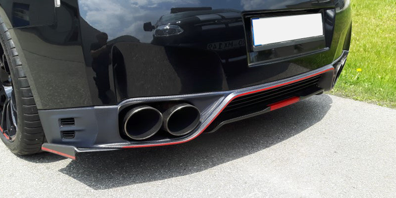 Nissan GTR R35 DBA 2012 2013 2014 2015 2016 with Aftermarket Parts - OEM Style Rear Lip Carbon Fiber / FRP from EPR USA