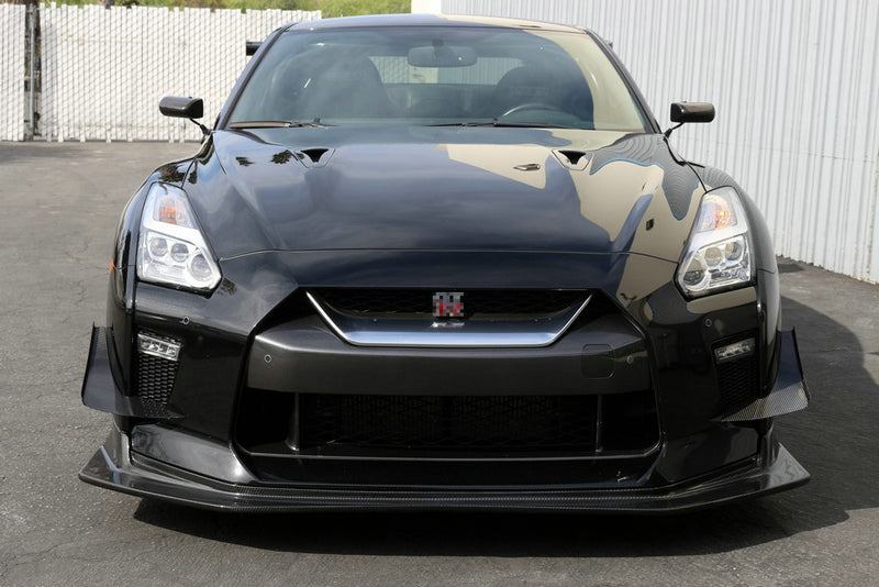 Nissan GTR R35 EBA 2017 2018 2019 2020 2021 2022 2023 2024 with Aftermarket Parts - AP Style Front Bumper Canard Carbon Fiber from EPR USA