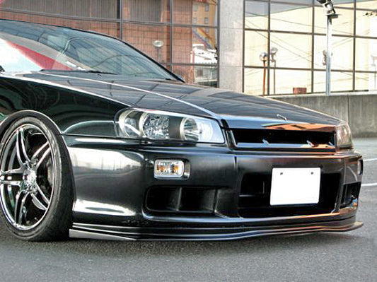 Nissan GTT R34 1999 2000 2001 2002 2003 2004 with Aftermarket Parts - Front Lip D1 Style Carbon Fiber / FRP from EPR USA