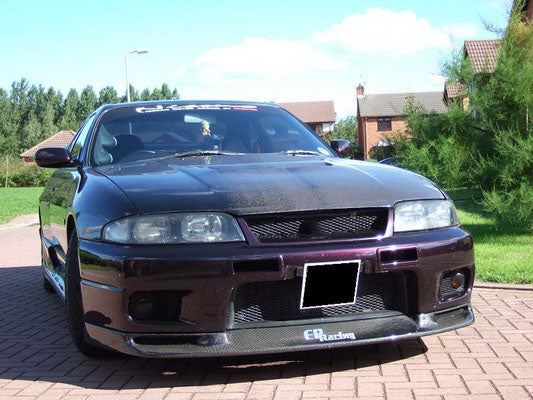 Nissan R33 Skyline GTR 1995 1996 1997 1998 with Aftermarket Parts - JUN Style Front Lip Carbon Fiber / FRP from EPR USA