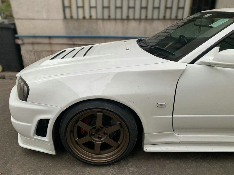 Nissan R34 ER34 GTT 1999 2000 2001 2002 2003 2004 with Aftermarket Parts - Z Tune Style Front Fender Carbon Fiber/FRP from EPR USA