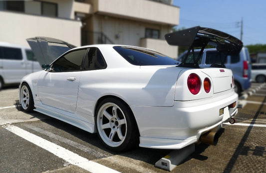 Nissan R34 ER34 GTT 1999 2000 2001 2002 2003 2004 with Aftermarket Parts - HSM Style Rear Bumper Spat Carbon Fiber / FRP from EPR USA