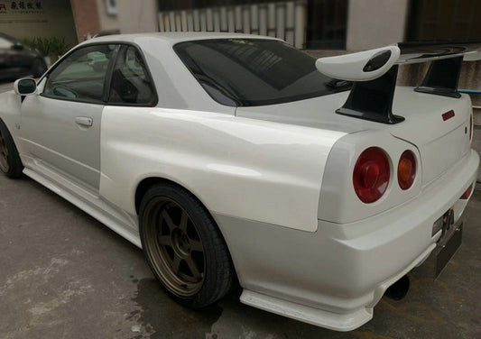 Nissan R34 ER34 GTT 1999 2000 2001 2002 2003 2004 with Aftermarket Parts - Z Tune & GTR Style Front & Rear Fender Carbon Fiber/FRP from EPR USA