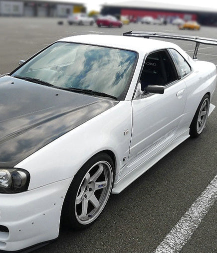 Nissan R34 ER34 GTT 1999 2000 2001 2002 2003 2004 with Aftermarket Parts - HSM Style Side Skirts Carbon Fiber / FRP from EPR USA