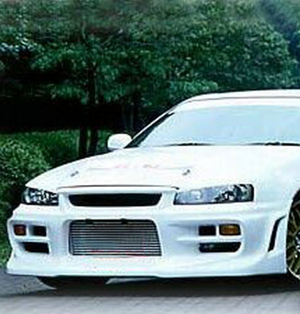 Nissan R34 GTR Base Nismo Z Tune S Tune R Tune V-Spec Tune Nur 1999 2000 2001 2002 2003 2004 with Aftermarket Parts - DL Style Front Bumper Carbon Fiber / FRP from EPR USA