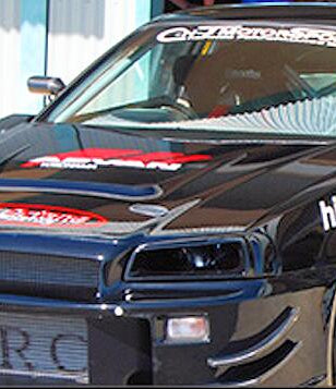 Nissan R34 GTR ER34 GTT 1999 2000 2001 2002 2003 2004 with Aftermarket Parts - Vented Headlight Replacement Carbon Fiber / FRP from EPR USA