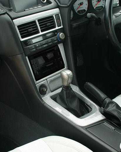 Nissan R34 GTR GTT 1999 2000 2001 2002 2003 2004 with Aftermarket Parts - Gear Lever Surround and Ashtray Cover Carbon Fiber from EPR USA