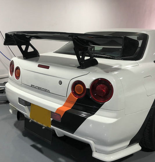 Nissan R34 GTR GTT HR34 ER34 GTT 1999 2000 2001 2002 2003 2004 with Aftermarket Parts - TS Style GT Spoiler Carbon Fiber / FRP from EPR USA