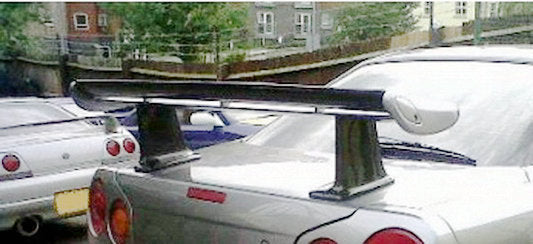 Nissan R34 GTR 1999 2000 2001 2002 2003 2004 with Aftermarket Parts - JUN Style Spoiler Leg Carbon Fiber / FRP from EPR USA