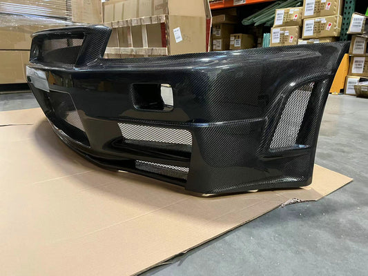 Nissan R34 GTT ER34 HR34 GTT 1999 2000 2001 2002 2003 2004 with Aftermarket Parts - Z Tune Style Front Bumper Carbon Fiber / FRP from EPR USA