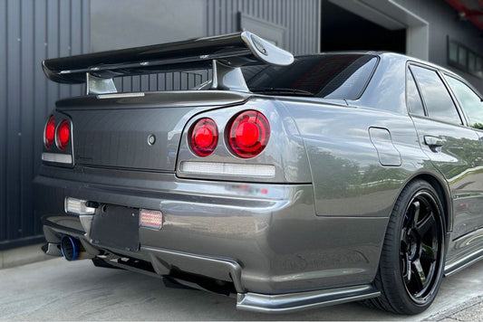 Nissan R34 GTT HR34 1999 2000 with Aftermarket Parts - Rear Bumper Spat GTR Style Carbon Fiber / FRP from EPR USA