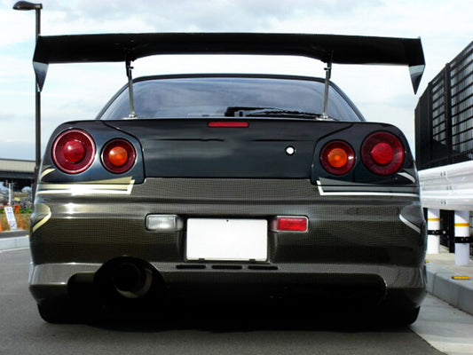 Nissan R34 GTT HR34 ER34 GTT 1999 2000 2001 2002 2003 2004 with Aftermarket Parts - Rear Spoiler AS Style Carbon Fiber / FRP from EPR USA