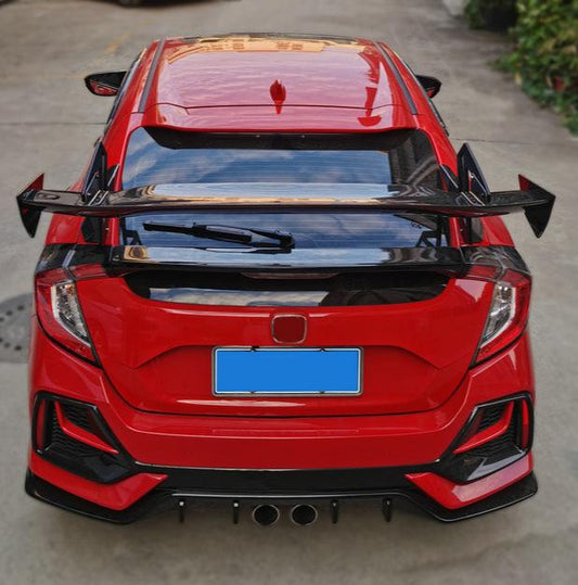 Honda Civic Type-R FK8 2017 2018 2019 2020 2021 & Civic 10th Gen FK7 2017 2018 2019 2020 2021 with Aftermarket Parts - SPN Style Rear GT Spoiler Carbon Fiber / FRP from EPR USA