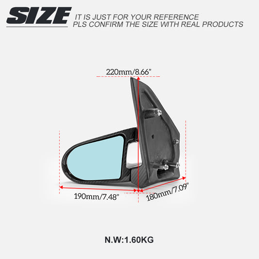 Honda Civic EP 7th 2001 2002 2003 2004 2005 with Aftermarket Parts - Right Hand Drive Mirror Cap Carbon Fiber / FRP from EPR USA