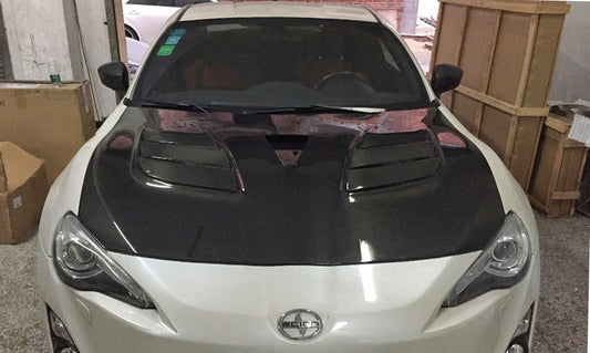 Toyota GT86 86 TRD GT SE Base 2017 2018 2019 2020 & Scion FR-S FRS 2013 2014 2015 2016 & Subaru BRZ TS Limited Premium 2013 2014 2015 2016 2017 2018 2019 2020 with Aftermarket Parts - VRS Style Hood without water blocking plate & Hood with water blocking plate Carbon Fiber / FRP from EPR USA