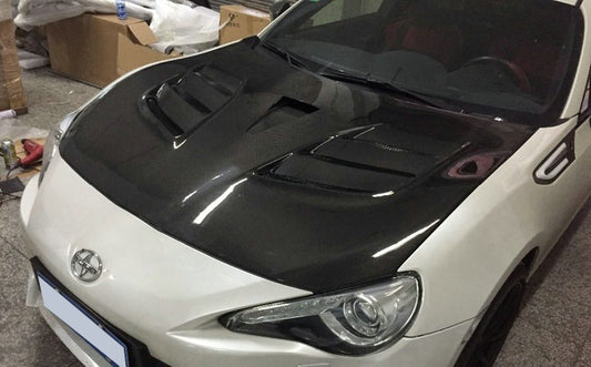 Toyota GT86 86 TRD GT SE Base 2017 2018 2019 2020 & Scion FR-S FRS 2013 2014 2015 2016 & Subaru BRZ TS Limited Premium 2013 2014 2015 2016 2017 2018 2019 2020 with Aftermarket Parts - VRS Style Hood without water blocking plate & Hood with water blocking plate Carbon Fiber / FRP from EPR USA