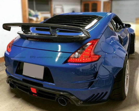 Nissan 370Z Sport Touring Base Fairlady Z Z34 Pre-Facelift 2009 2010 2011 & 370Z Sport Touring Base Fairlady Z Z34 Facelift 2012 2013 2014 2015 2016 2017 2018 2019 2020 & Nismo V1 2009 2010 2011 & Nismo V2 2012 2013 2014 2015 2016 2017 2018 2019 2020 with Aftermarket Parts - VRS2 Style Rear Wing FRP from EPR USA