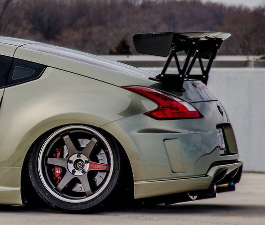 Nissan 370Z Sport Touring Base Fairlady Z Z34 Pre-Facelift 2009 2010 2011 & 370Z Sport Touring Base Fairlady Z Z34 Facelift 2012 2013 2014 2015 2016 2017 2018 2019 2020 & Nismo V1 2009 2010 2011 & Nismo V2 2012 2013 2014 2015 2016 2017 2018 2019 2020 with Aftermarket Parts - VTX2 Style Rear Wing Carbon Fiber / FRP from EPR USA