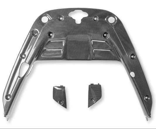 Ferrari SF90 Stradale & Spider 2021 2022 2023 2024 2025 with Aftermarket Parts - OEM 1:1 Style Replacement Engine Bay Panel Dry Pre-preg Carbon Fiber from Aero Republic