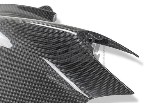 Ferrari SF90 Stradale & Spider 2021 2022 2023 2024 2025 with Aftermarket Parts - OEM 1:1 Style Replacement Front Center Intake Trim Pre-preg Carbon Fiber from Aero Republic