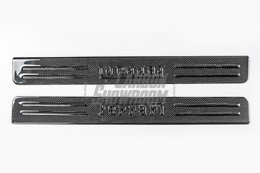 Ferrari SF90 Stradale & Spider 2021 2022 2023 2024 2025 with Aftermarket Parts - OEM 1:1 Style Door Sills Dry Pre-preg Carbon Fiber from Aero Republic