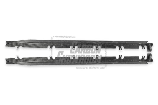 Ferrari SF90 Stradale & Spider 2021 2022 2023 2024 2025 with Aftermarket Parts - Add-on Side Skirts Dry Pre-preg Carbon Fiber from Aero Republic