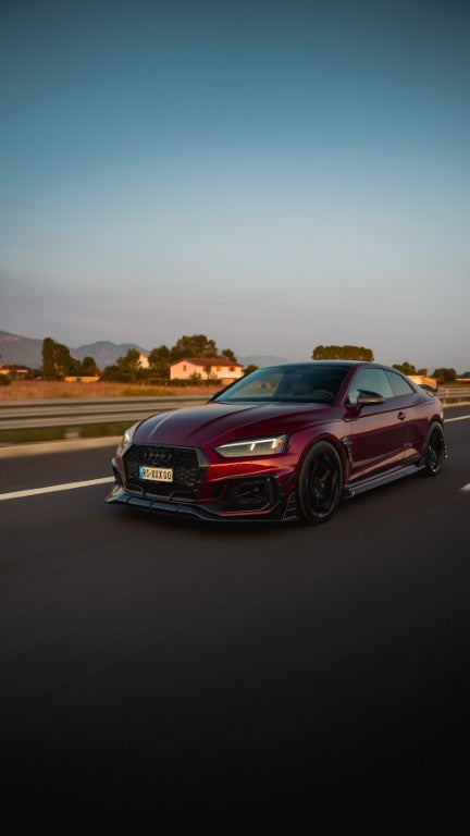 Future Design Carbon Fiber FRONT GRILL SIDE OVERLAY TRIM - "Blaze kit" for Audi RS5 B9 2017-2019 - Performance SpeedShop
