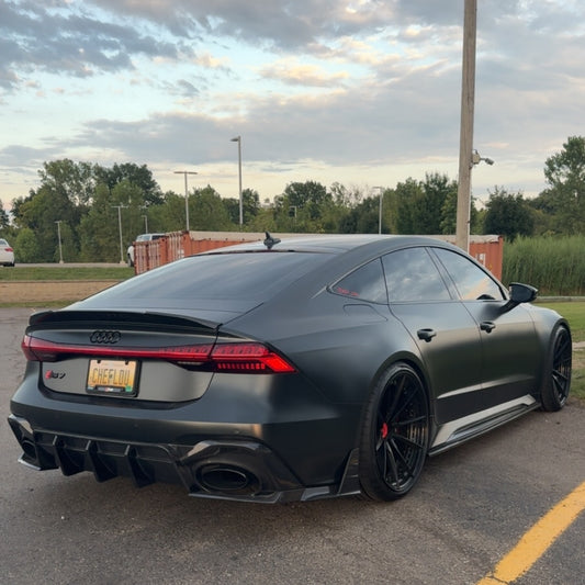 Future Design Blaze Carbon Fiber REAR DIFFUSER & CANARDS for Audi RS6 RS7 C8 2020-ON - Performance SpeedShop