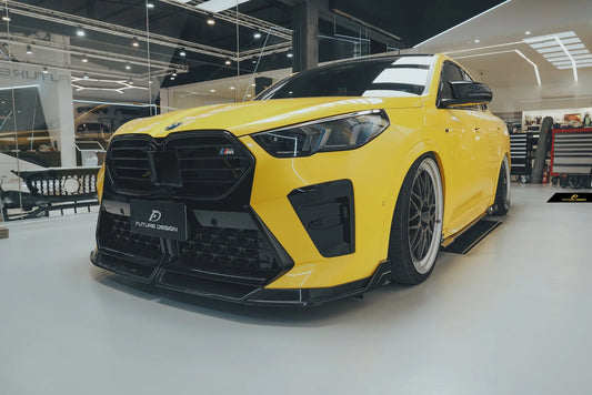 BMW X2 IX2 M35i sDrive28i xDrive28i U10 (with M-Sport bumper) 2024-ON with Aftermarket Parts - V1 Front Lip Pre-preg Carbon Fiber / FRP from Future Design