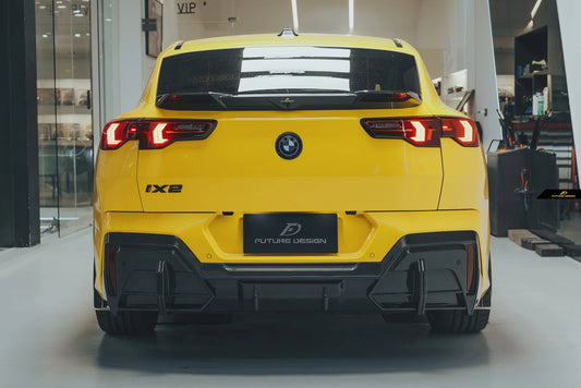 BMW X2 IX2 sDrive28i xDrive28i U10 (with M-Sport bumper) 2024-ON with Aftermarket Parts - Rear Diffuser Pre-preg Carbon Fiber / FRP from Future Design