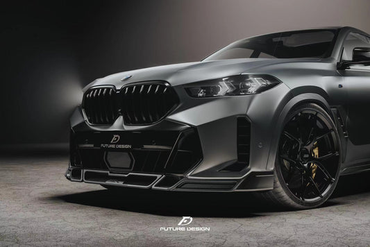 BMW X6 M60I xDrive40i G06 LCI with Aftermarket Parts - Front Lip Carbon Fiber / FRP from Future Design