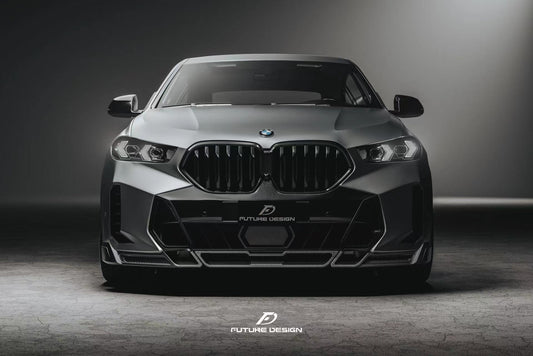 BMW X6 M60I xDrive40i G06 LCI with Aftermarket Parts - Front Lip Carbon Fiber / FRP from Future Design