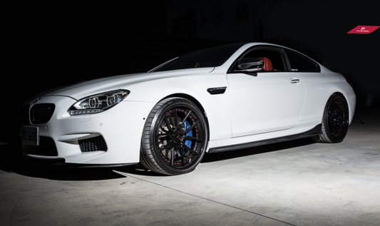 BMW M6 F06 F12 F13 2013 2014 2015 2016 2017 2018 2019 with Aftermarket Parts - 3D Style Side Skirts Carbon Fiber / FRP