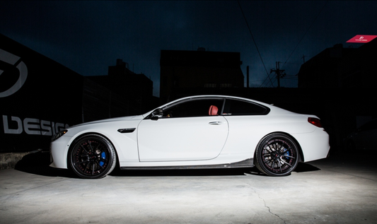 BMW M6 F06 F12 F13 2013 2014 2015 2016 2017 2018 2019 with Aftermarket Parts - 3D Style Side Skirts Carbon Fiber / FRP