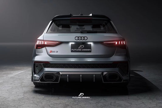 Audi RS3 8Y 2022 2023 2024 with Aftermarket Parts - V1 Rear Roof Spoiler Pre-preg Carbon Fiber from Future Design