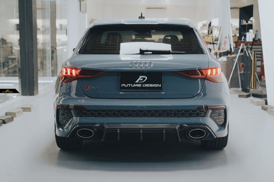 Audi RS3 8Y 2022 2023 2024 with Aftermarket Parts - V1 Rear Roof Spoiler Pre-preg Carbon Fiber from Future Design